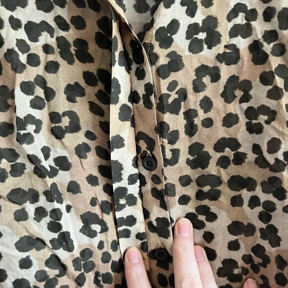 Bella Dahl Sleeveless Button Down Leopard Print Blouse High Low Size Small - Picture 4 of 10